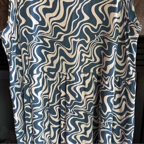 Ava & Viv Asymmetrical Sleeveless Blue Midi Dress Size 3X NWT - Picture 11 of 13